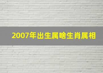 2007年出生属啥生肖属相