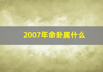 2007年命卦属什么