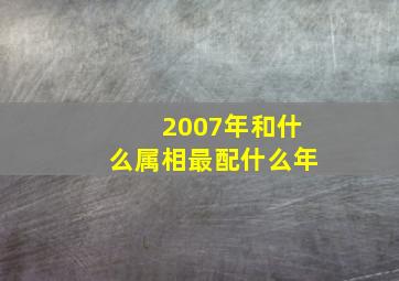 2007年和什么属相最配什么年