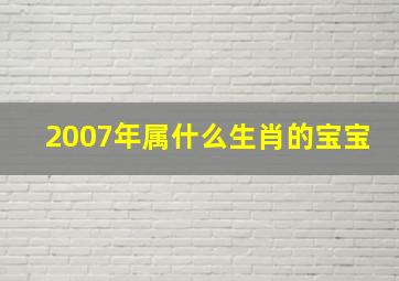 2007年属什么生肖的宝宝