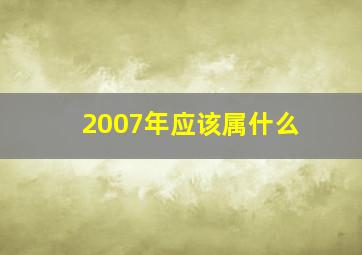 2007年应该属什么