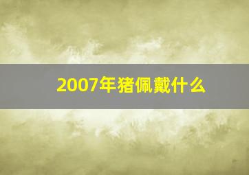 2007年猪佩戴什么