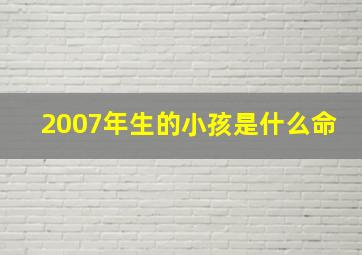 2007年生的小孩是什么命