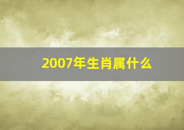 2007年生肖属什么