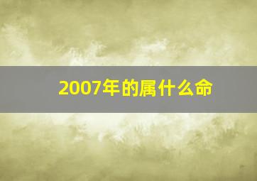 2007年的属什么命