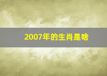 2007年的生肖是啥