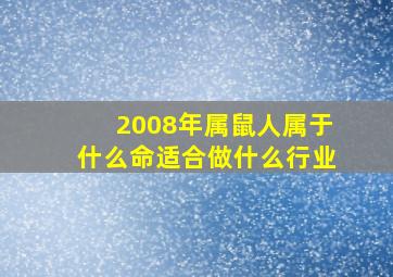 2008年属鼠人属于什么命适合做什么行业