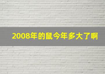 2008年的鼠今年多大了啊