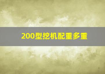 200型挖机配重多重