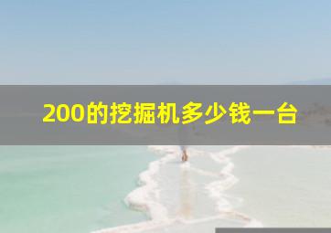 200的挖掘机多少钱一台