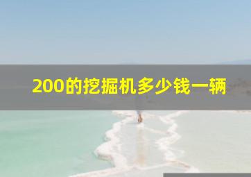 200的挖掘机多少钱一辆