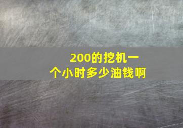 200的挖机一个小时多少油钱啊