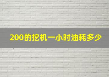 200的挖机一小时油耗多少