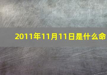 2011年11月11日是什么命