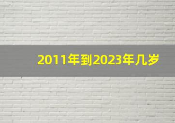 2011年到2023年几岁