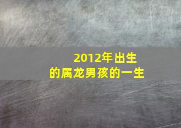 2012年出生的属龙男孩的一生