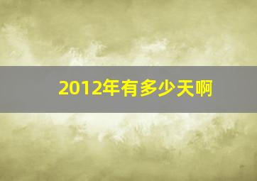 2012年有多少天啊