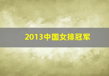 2013中国女排冠军