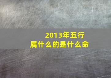 2013年五行属什么的是什么命