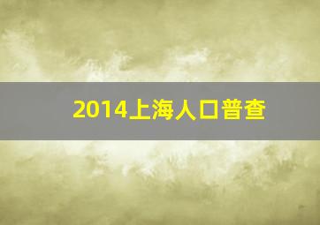 2014上海人口普查