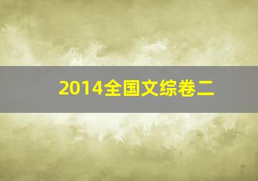 2014全国文综卷二