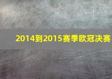 2014到2015赛季欧冠决赛