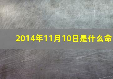 2014年11月10日是什么命