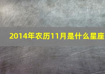 2014年农历11月是什么星座