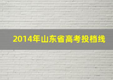 2014年山东省高考投档线