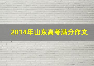 2014年山东高考满分作文