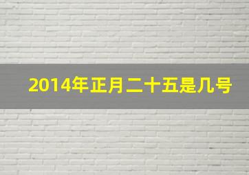 2014年正月二十五是几号