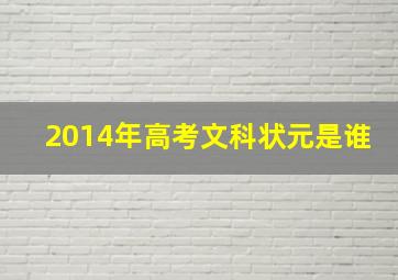 2014年高考文科状元是谁