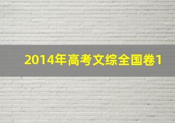 2014年高考文综全国卷1