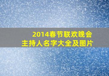 2014春节联欢晚会主持人名字大全及图片