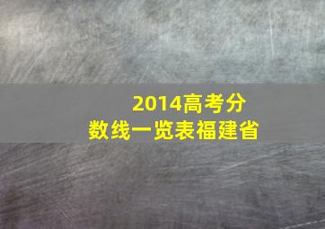 2014高考分数线一览表福建省