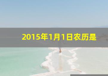 2015年1月1日农历是