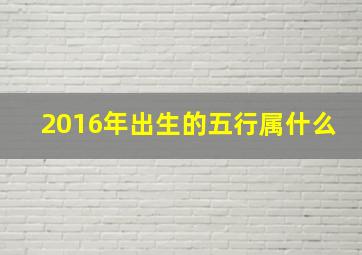 2016年出生的五行属什么