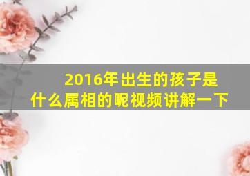 2016年出生的孩子是什么属相的呢视频讲解一下