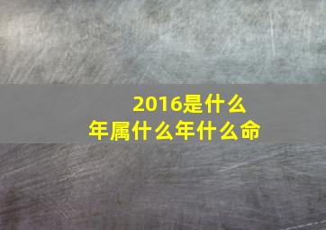 2016是什么年属什么年什么命