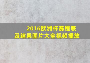 2016欧洲杯赛程表及结果图片大全视频播放