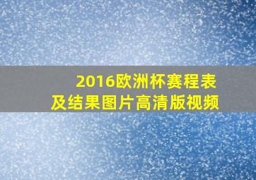 2016欧洲杯赛程表及结果图片高清版视频