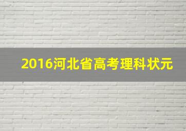 2016河北省高考理科状元