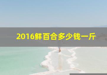 2016鲜百合多少钱一斤