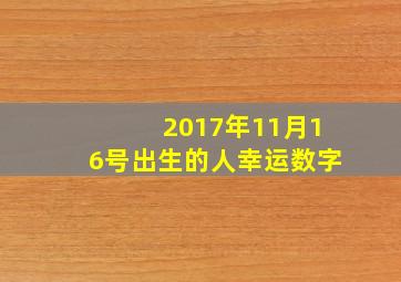 2017年11月16号出生的人幸运数字