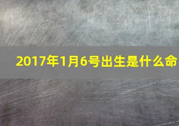 2017年1月6号出生是什么命