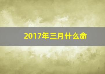 2017年三月什么命