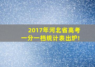 2017年河北省高考一分一档统计表出炉!