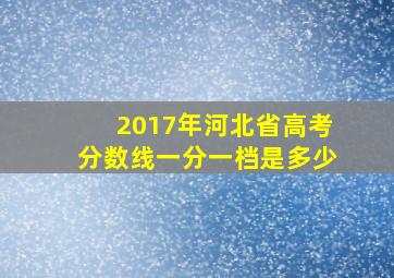 2017年河北省高考分数线一分一档是多少