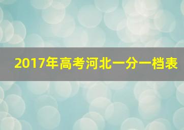 2017年高考河北一分一档表