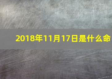 2018年11月17日是什么命